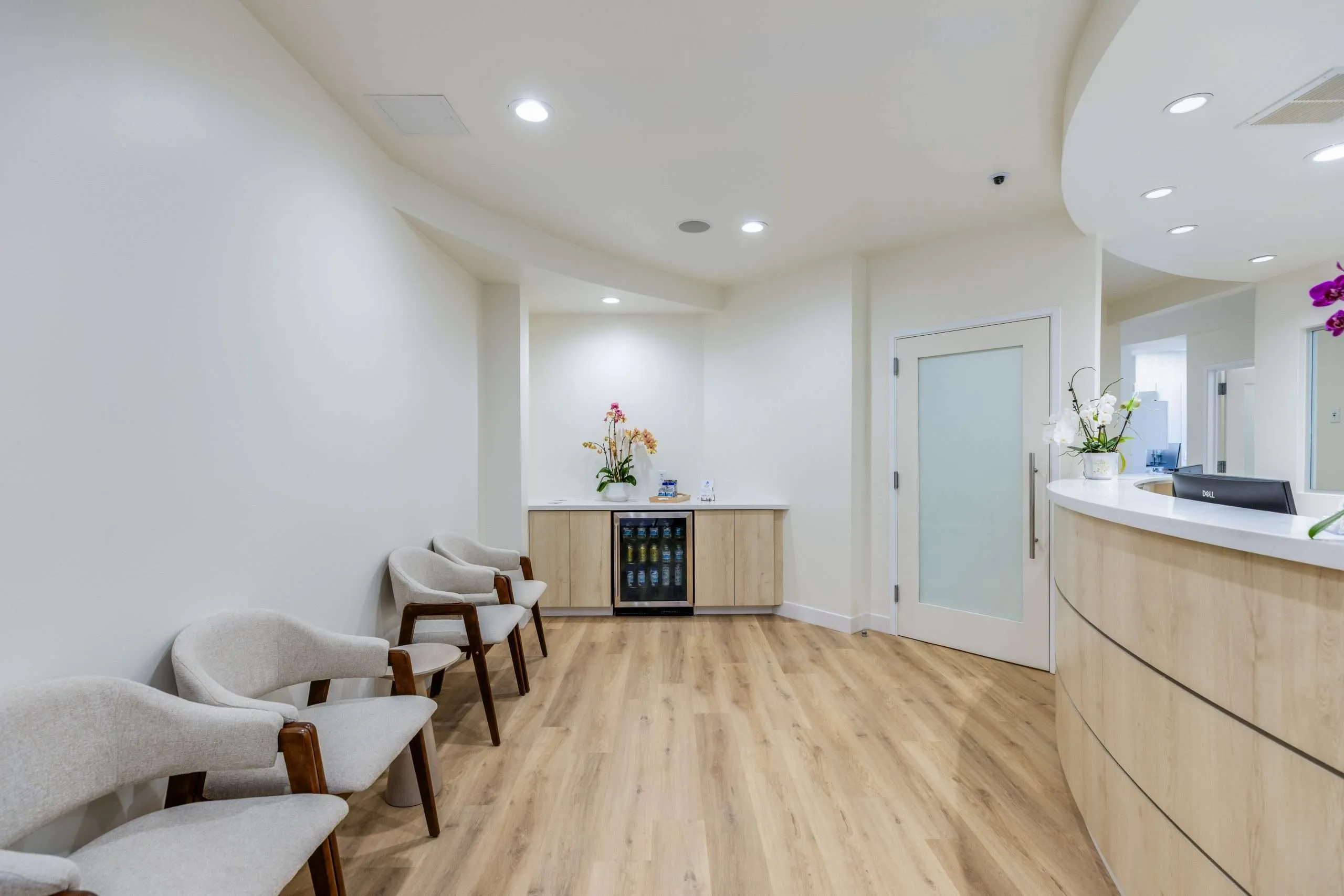 Comfortable seating in the calm waiting area