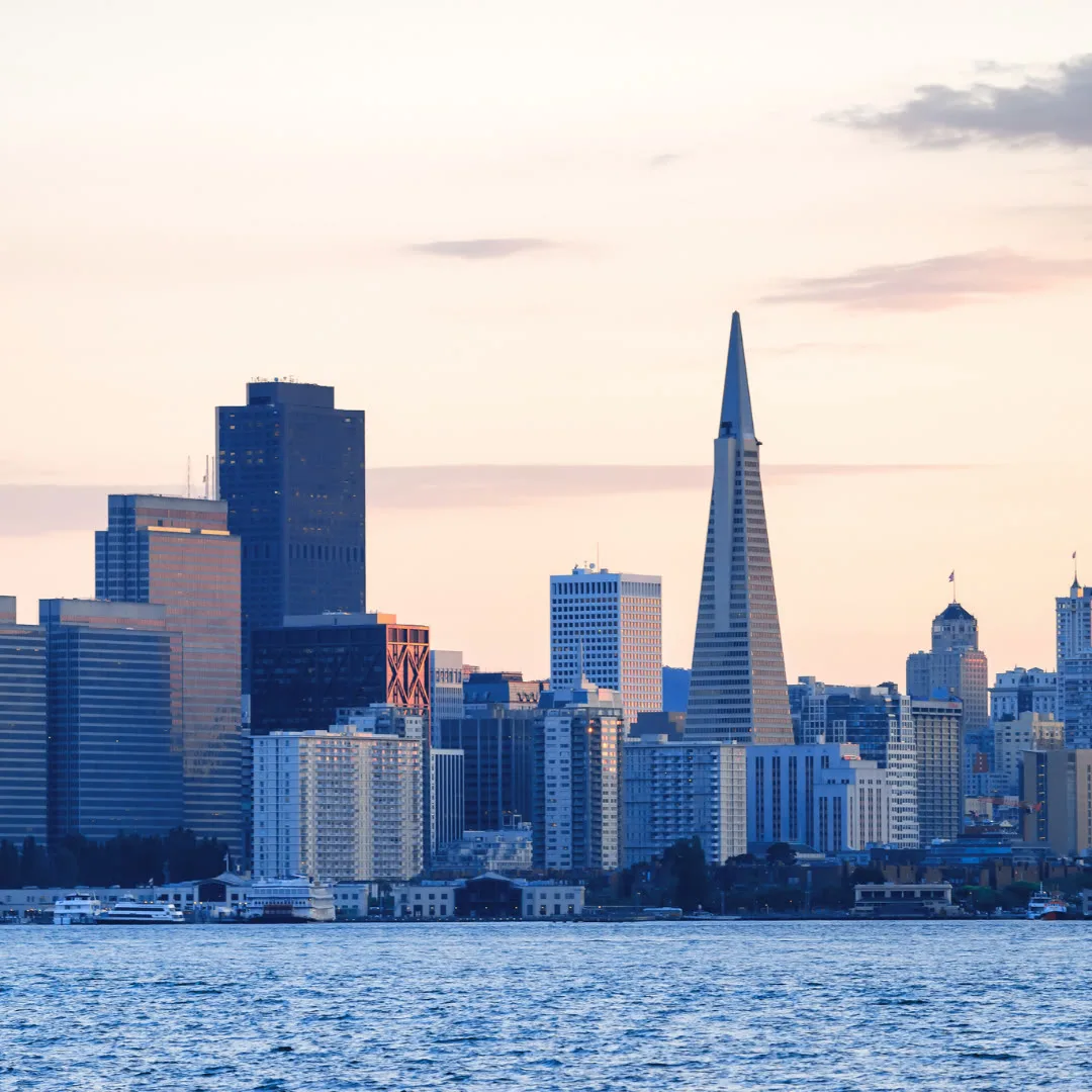 The San Francisco skyline at dusk